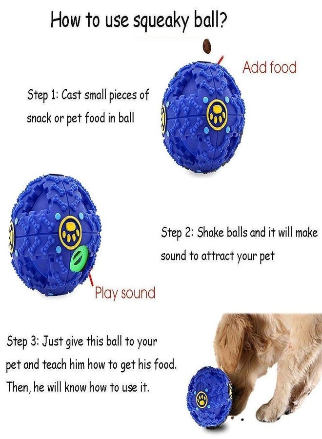 RoverPets Squeaky Ball Toy Treat Food Dispenser Ball with Duck Sound, Dental Cleaning and Interactive for Small and Medium Dogs (Blue) - Image 5